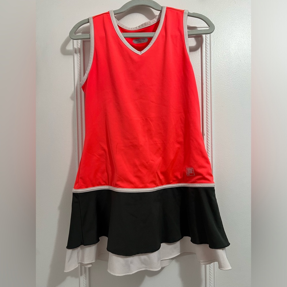FILA Pink White Black Trim Sleeveless Tennis Dress Girls Size 7